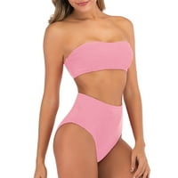 Dvodijelni setovi kupaći kostimi za žene bez tiskanih žica XL