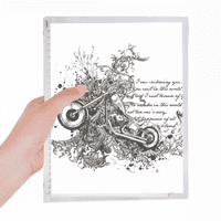 Motocikl Tekst Cvjetni uzorak Ilustracija Notebook Labavi dnevnik Repucable Domaćin