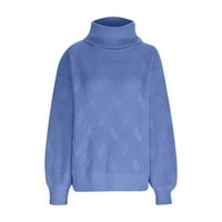 Koacomrmark PI džemperi za žensko čišćenje Žene Solid Color Turtleneck dugi rukav Ležerni pulover Klintni