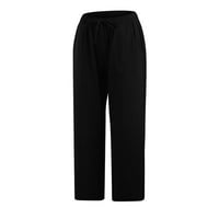 Ženske posteljine Capris Konkurentne žetvene hlače izvlačenja elastičnih struka joga hlače Ležerne ljetne hlače crne s