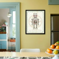 Retro robot II, uokvirena umjetnost tiskana zidna umjetnost Jennifer Pugh koja je prodala art.com