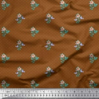 Soimoi pamučni dres tkanine, lišće i ruža cvjetna dekorska tkanina tiskano dvorište široko