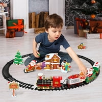 Toyvian božićni voz set Električni željeznički igrački sa zvučnim željezničkim prugama za dječji poklon