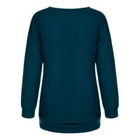 Scyoekwg NO s kapuljačom za žene dugih rukava pulover s dugim rukavima uzorak tiskani grafički zvezni dukseri Comfy Mekani tunički vrhovi labavini plamte