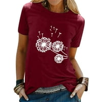 Fattazi Tshirts majice za žene Žene Ležerne prilike za ispis kratkih rukava O vrata labava majica bluza