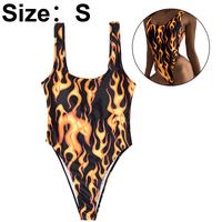 Žene jedan plamen Print High Cut Bodysuit kupaći kostim kupaći kostimi kupaći kostim