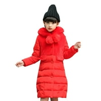 Jakna za dijete 3-9y djeca djeca dječaka Djevojke zimsko čvrsto dugme Topla jakne sa kapuljačom Outerwear