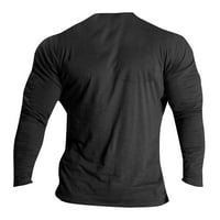 Bazyrey muški jakne Print dugih rukava Vintage majica Casual moda prozračna majica s dugim rukavima crna 3xl