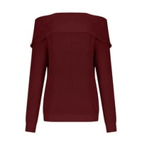 Vivianyo HD džemperi za žensko čišćenje plus veličine Žene Casual Soild dugih rukava Plint pulover s