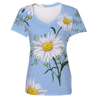 Fefernal ženska ležerna modna cvjetna majica s kratkim rukavima TOP maxi haljina za žene
