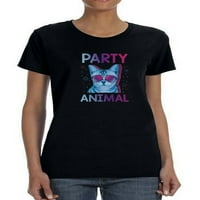 Party Animal Cat sa naočalama Majica - Dizajn žena -Martprints, ženska 5x-velika
