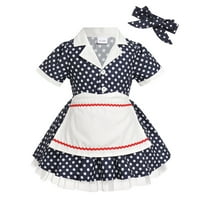Dvorac Kids Girls 1950S domaćica Kostim Vintage Polka Dots Haljina preprimica Halcabilly Pinup haljine