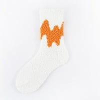 HGW Womens Fuzzy čarape papuče zimske pahuljske kabine topli meki koraljni komfejski val Ispis Mid Socks