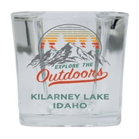 Kilarney Lake Idaho Istražite na otvorenom Suvenir Square Square Bander Shot Glass 4-pakovanje