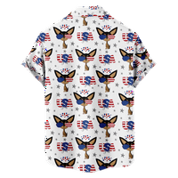Četvrti jul Muški ležerna havajska majica, dan nezavisnosti Ležerne tipke na havajskim majicama na plaži