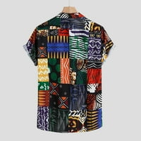 Košulje za fragarn za muškarce Muške apstraktne tiskane etničke stile Summer Letse Ležerna majica kratkih rukava