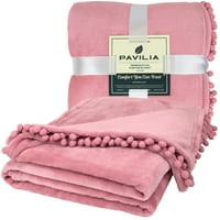 Svjetlo ružičasto bacanje pokrivač kauč na kamionom od dva odvojena kreveta, fleece mekani blejani bokovni