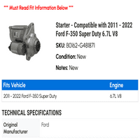 Starter - kompatibilan sa - Ford F- Super Duty 6.7L V