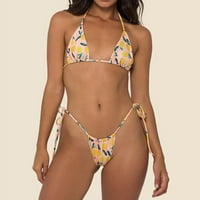 String Tie Sexy Troangle Bikini setovi za žene cvjetni print Halter kupaći kostim niskih krovnih kupaćih