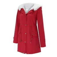 HGW kaputi za žene plus veličine Ženska topla kapuljača debela podstavljena gornja odjeća Velike okovratne jakne