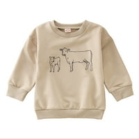Dječaci košulje dječje posade izrez dugih rukava crtani krava printova vrhom T majice za dječake veličine