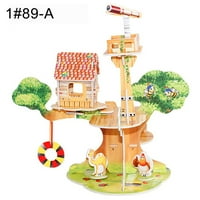 CUTEAM DIY Puzzle igračka, DIY 3D Kuća Dvorac Windmill Model Montaža zagonetke rano učenje Dječje igračke
