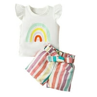 Djevojke za dijete Ljetni rukav prsluk prsluk i kratke hlače Outfits Odjeća za djecu odjeću