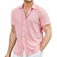 Muška majica Klasična majica na plaži za muškarce Pletene tkanine Sild džepni kopč za košulju s dugim