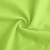 IOPQO Ženske majice Žene košulje Modna ženska O-izrez Slovo kratkih rukava Ispis Plus size Pamuk Casual Top Green XXL