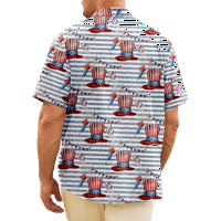 Havajska aloha majica na plaži Četvrta jula Sretna dana nezavisnosti USA gumb za zastavu niz kratki