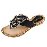 B91XZ Ženske sandale cipele za životinje Ženske modne okrugle kristalne sandale biserne prstene ženske