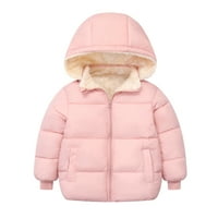 Zimski kaput za djecu s kapuljačom nadupio nadupni jaknu Vjetrootporna runa obložena izmjenjivim kapuljačom