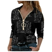 Miayilima Ženske majice Dama Dugih rukava Ležerne prilike na kratkim zatvaračima V-izrez Top bluza Majica