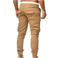 Yuwull Muške teretne hlače sa džepovima Muškarci Ljetne lagane tanke FIT Workwear Hlače Ležerne pantalone