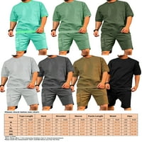 Avamo setovi Muškarci Labe Solid Color Sweatsuits Ljetni pola rukava Tors Cargo Jogger Shorts Outfits