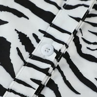 Ženske košulje Jesen Spring Baggy Vintage Dugme Down Zebra Print Boho košulje s dugim rukavima Ležerne prilike Laice Bluzes Moda