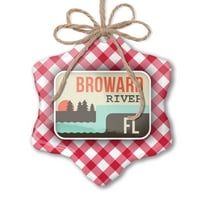 Božićni ukras USA River Broward River - Florida Red Plaid Neonblond
