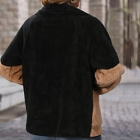 Velika prodaja Ženska trendovska ovratnik s dugim rukavima na dugim rukavima niz vintage fleece teddy kaput boja nejasna zimska ručna jakna