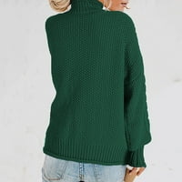Pulover džemperi za žene labavi fit velike veličine Dukseri s punim bojama vrhovi dugih rukava kornjača