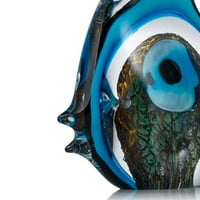 Plava pruga tropska riba je previše koraci staklena skulptura kućna dekoracija staklena riba