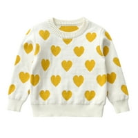Dadaria Baby Boys Girls Odjeća novorođene setovi 18m-7t dječji dojenčad Valentin Love Heart Print pletit pulover džemper vrhovi bijeli 100 4t, maliner