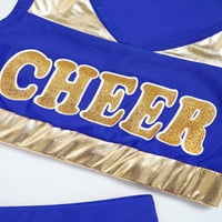 Djevojke Juniors Cheerleading Dance Outfit Set Crop Top sa suknji Predstava Kostim plave 6