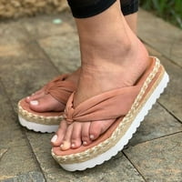NSENDM Womens Sandale Žensko ljeto klizanje ravna plaža Otvori nožni prozračni sandale Tkanje cipela ružičaste 37