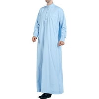 Muški muslimanski ogrtač sa džepom dugih rukava dugački, casual ogrta nebesko plavo