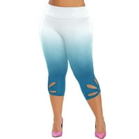 Elaililye Modne ženske joge hlače Capris plus veličine šuplji elastični struk casual gamaše joga atletske