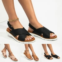 Vedolay sandale za dame Ženske ravne slajdove Sandale Udobno Ležerne prilike ljetne cipele za plažu za žene, smeđe 9