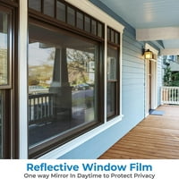 Reflektirajte jednosmerni film o prozoru za dom, blokiranje sunca toplotna izolacija toplotne izolacije Film, bez ljepljive statičke staklene vrata u srebro