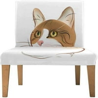 Portret Ginger Tabby CAT Stretch stolica za zaštitu sjedala klizač za blagovaonicu Hotel Wedding Party Set od 6