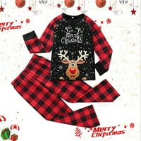 Keusn Kids za božićnu porodicu koja odgovara pidžami slatka velika glava jelena ispis PJS plairani na