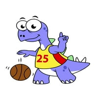 Ilustracija stegosaurusa koji igraju košarkaški poster Ispis